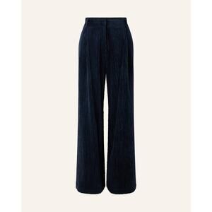 Weekend Max Mara Corduroy Navy Blue Wide Leg Business Dress Pants Trousers Sz 4
